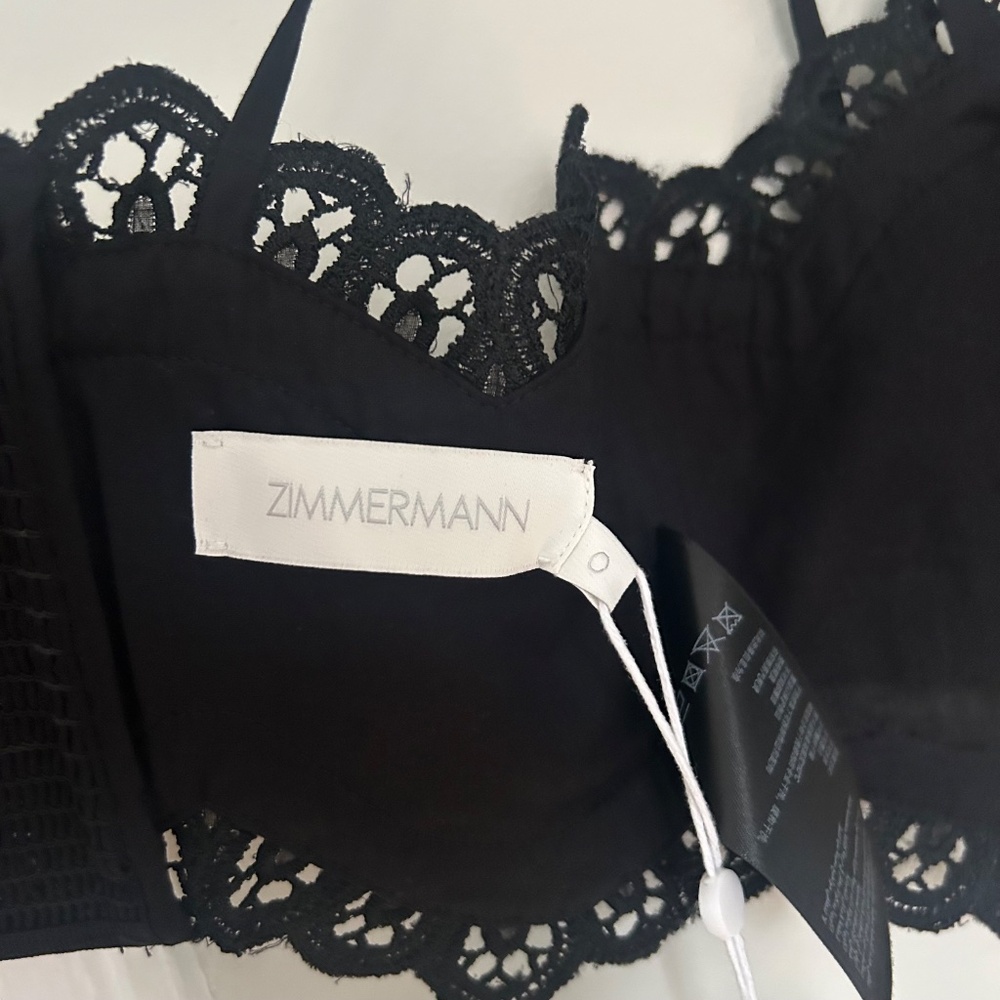 Zimmermann Rhiannon embellished cropped cotton-lace top size 4 - Picture 10 of 15